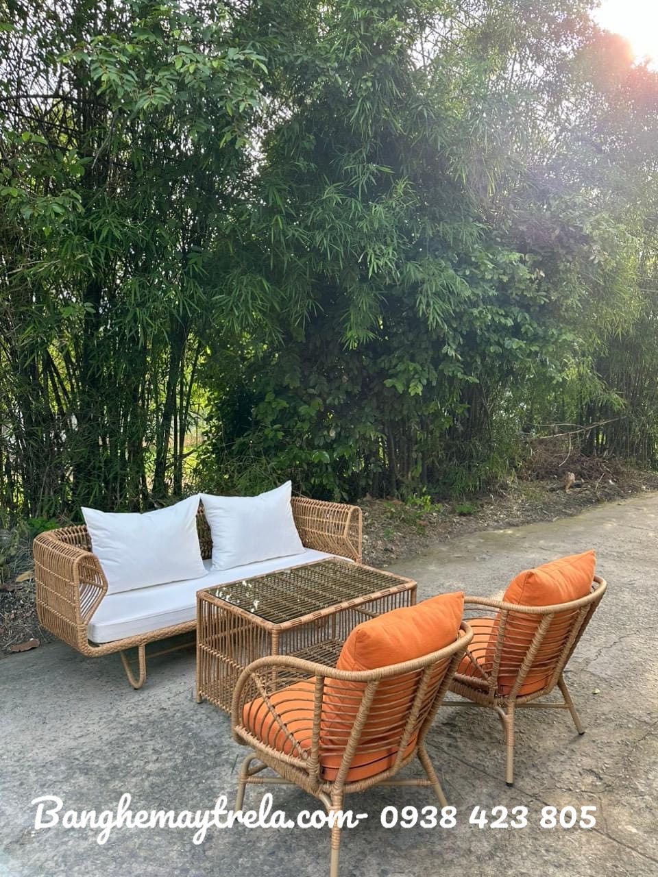 Bàn ghế sofa mây nhựa giá rẻ